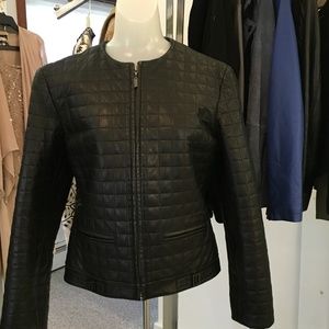 Siena Studios leather quilted jacket